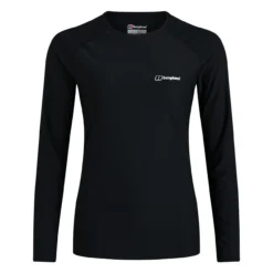Berghaus Womens 24/7 Tech Tee LS Crew -Outdoor Equipment Sales 2024 SS21.JetBlack.1 41954.1663327708