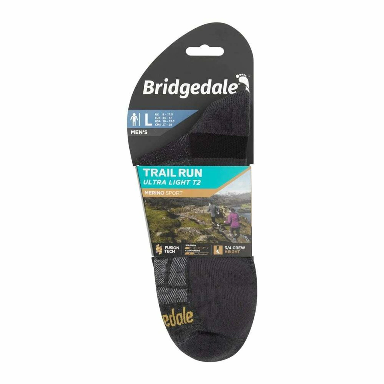 Bridgedale Trail Run Ultra Light T2 Merino Sport 3/4 Crew Socks 7 Bridgedale Trail Run Ultra Light T2 Merino Sport 3/4 Crew Socks - Image 5