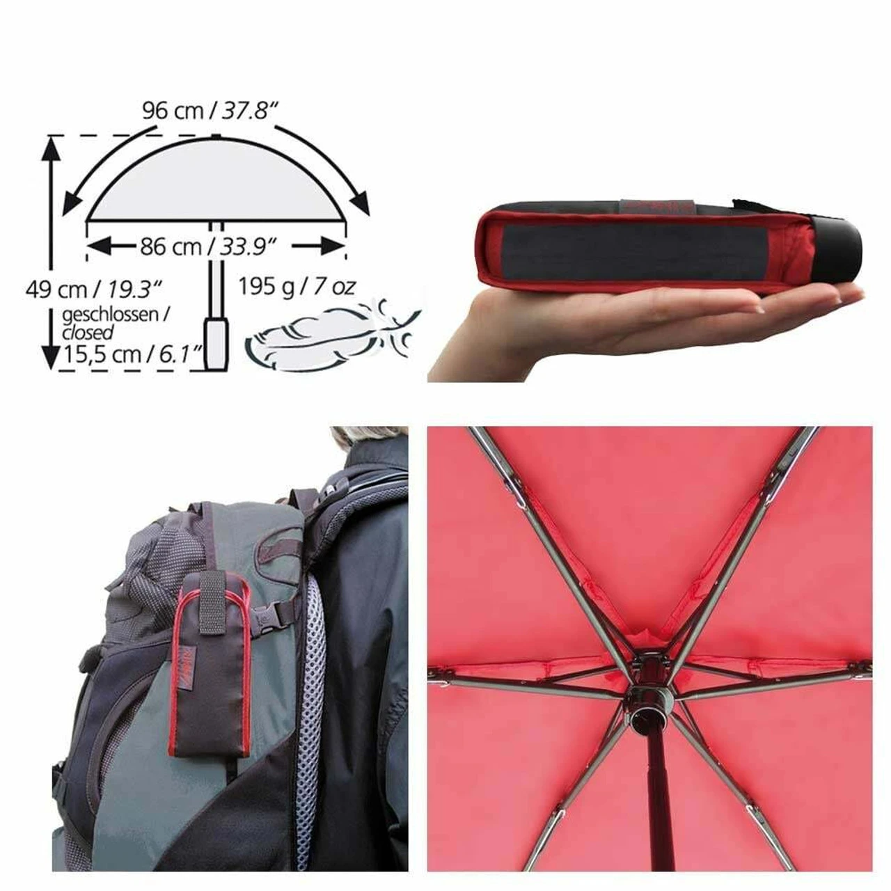 Euroschirm Dainty Travel Umbrella 7 Euroschirm Dainty Travel Umbrella - Image 5