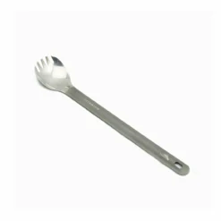 Titanium Long Handle Spork With Polished Bowl